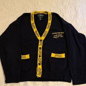 Airwalk Men's Black Cardigan with Yellow Accents